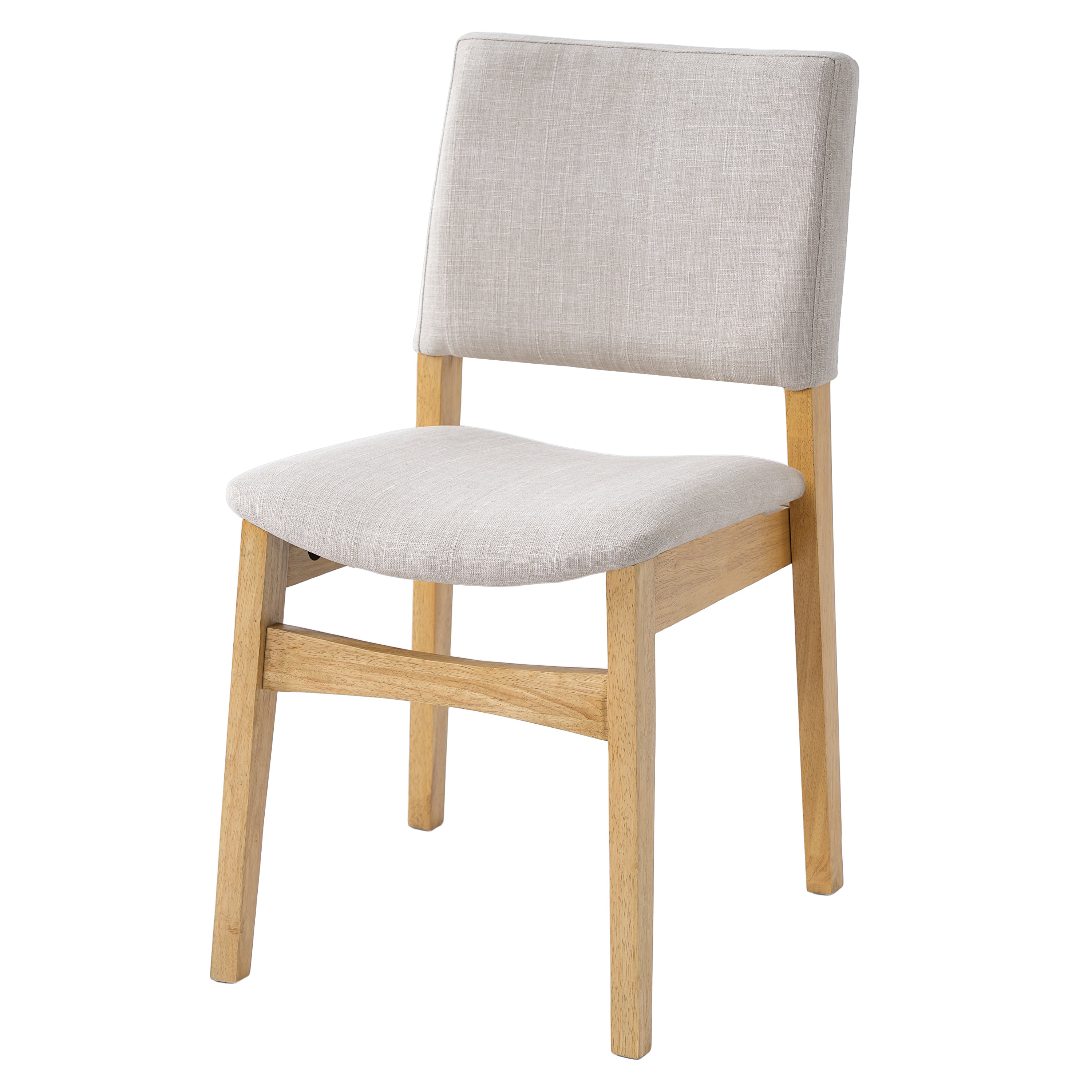 GDF Studio Upholstered Stackable Dining Chairs Set, Linen Fabric Kitchen Chairs with Solid Wood Frame (Set of 2)