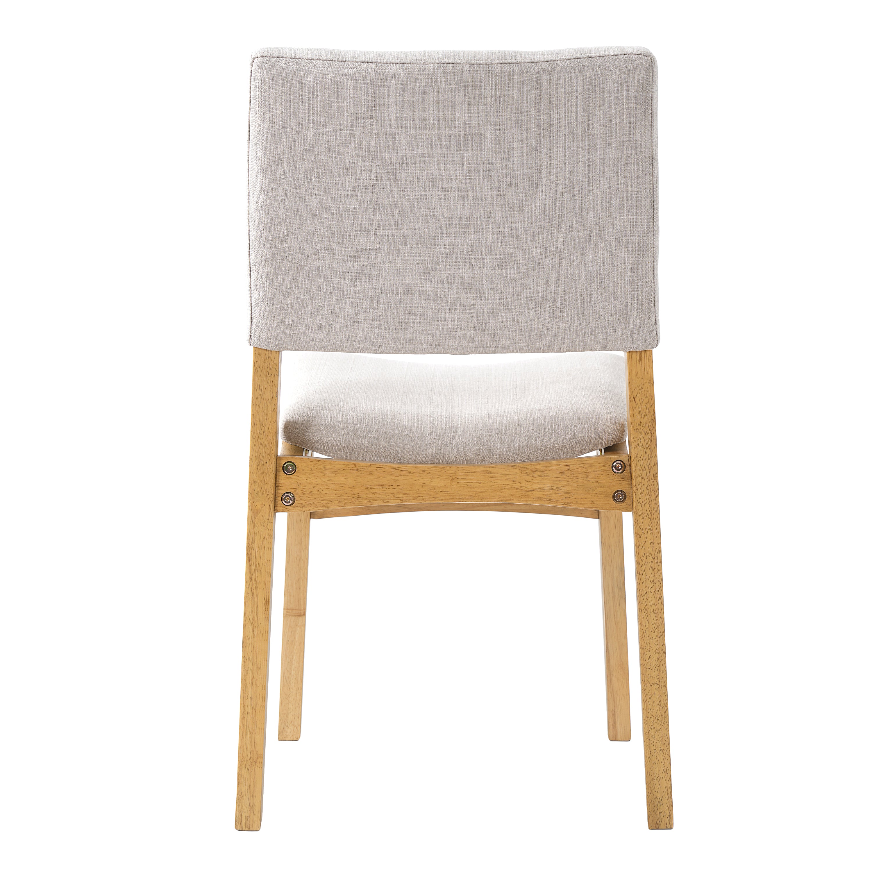 GDF Studio Upholstered Stackable Dining Chairs Set, Linen Fabric Kitchen Chairs with Solid Wood Frame (Set of 2)