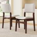 GDF Studio Upholstered Stackable Dining Chairs Set, Linen Fabric Kitchen Chairs with Solid Wood Frame (Set of 2)