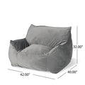 Ehlen Modern Velveteen Bean Bag Chair with Armrests