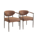 Christopher Knight Home Moriel Modern Upholstered Dining Chairs with Curved Backrest (Set of 2), Coffee