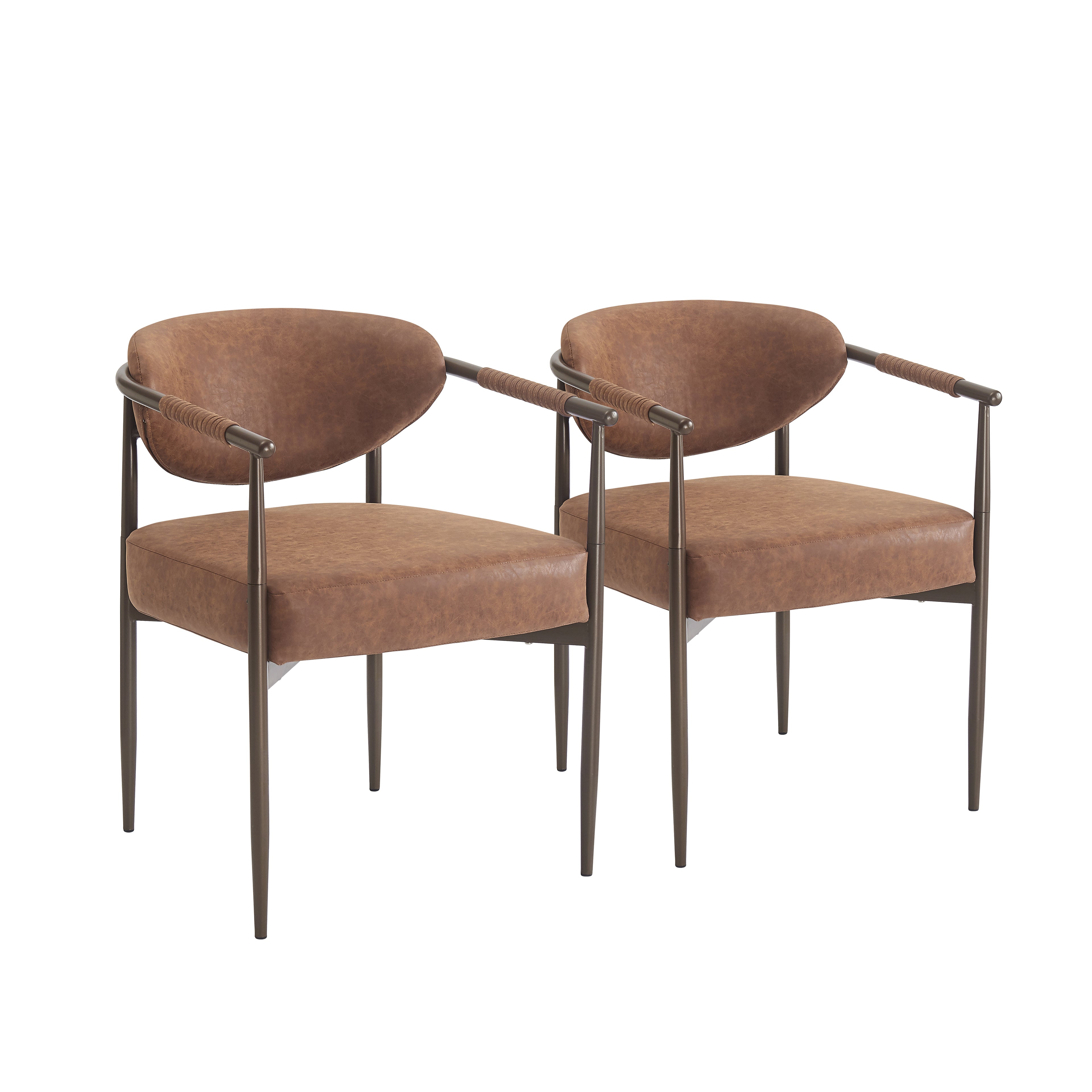 Christopher Knight Home Moriel Modern Upholstered Dining Chairs with Curved Backrest (Set of 2), Coffee