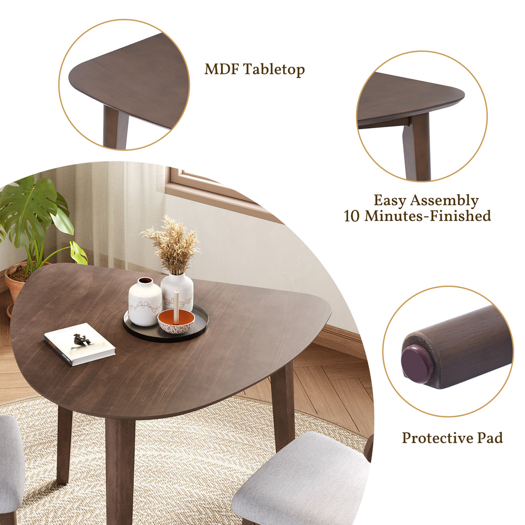 Modern Triangular Solid Wood Coffee Table for Small Spaces