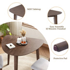 Modern Triangular Solid Wood Coffee Table for Small Spaces