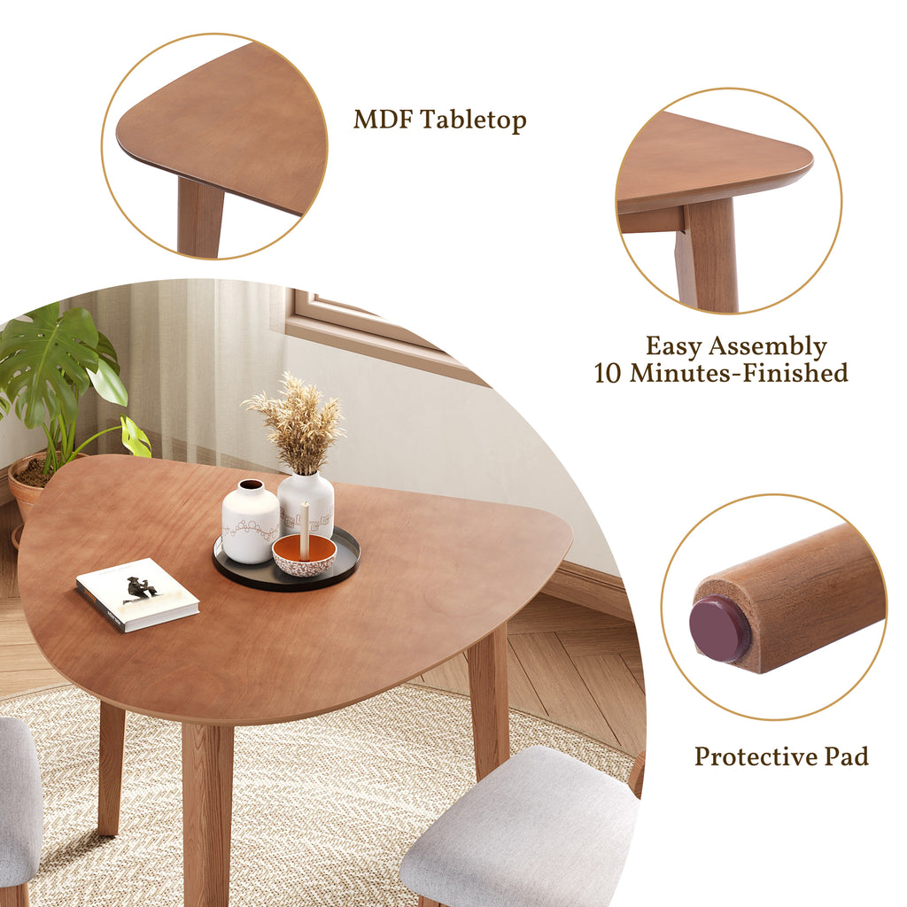 Modern Triangular Solid Wood Coffee Table for Small Spaces