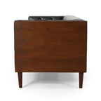 Contemporary Sofa with Diamond Tufting & Wood-Like Accents ¨C Deep Seating Modern Upholstered Couch