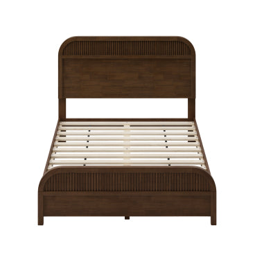 Christopher Knight Home Bennett Mid-Century Modern Wood Platform Bed Frame with Slat Headboard, Wenge, Queen
