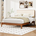 GDFStudio Jones Solid Bamboo Wood Platform Bed with Adjustable Bamboo Frame Headboard,King Size, Brown