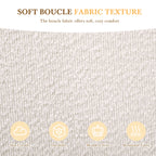 Christopher Knight Home Luxury Boucle Upholstered Queen Bed Frame with Headboard & Wooden Slats