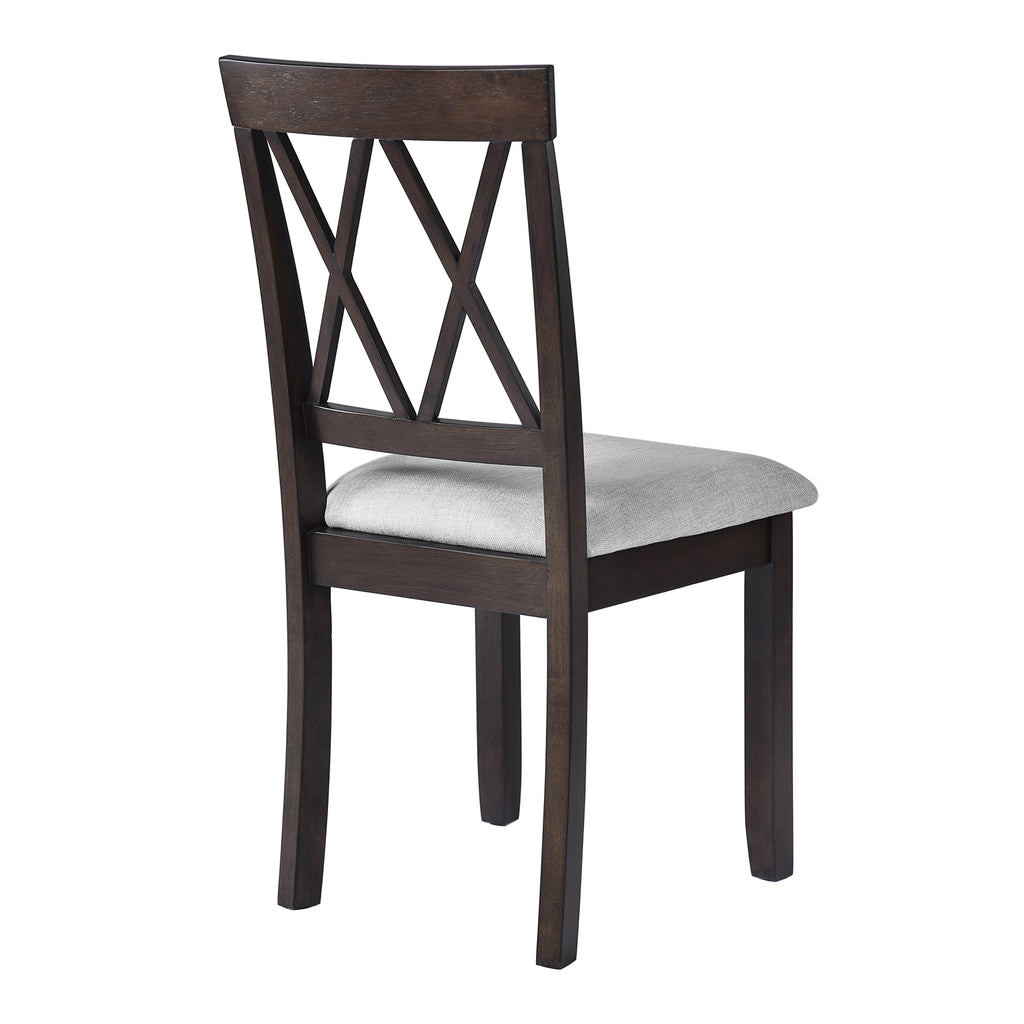 Modern Upholstered Dining Chairs with Tufted Back, Linen Fabric Kitchen Chairs with Solid Wood Legs （Set of 2）