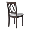 Modern Upholstered Dining Chairs with Tufted Back, Linen Fabric Kitchen Chairs with Solid Wood Legs （Set of 2）