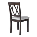 Modern Upholstered Dining Chairs with Tufted Back, Linen Fabric Kitchen Chairs with Solid Wood Legs （Set of 2）