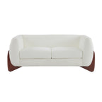 Christopher Knight Home Modern Boucle Upholstered 2-Seater Sofa with Birch Wood Legs