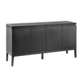 Christopher Knight Home Andy 59'' Modern 4-Door Sideboard with Rubberwood Legs, Black