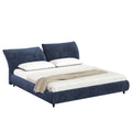 Christopher Knight Home Modern Fabric Upholstered Bed with Adjustable Cushion Headboard & Wood Slat Support