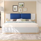 Christopher Knight Home Upholstered Storage Platform Bed with PU Headboard Cushion & Built-In Side Shelves