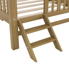 GDF Studio Kids Wooden Platform Bed with Semi-Enclosed Fence & Pull-Out Trundle