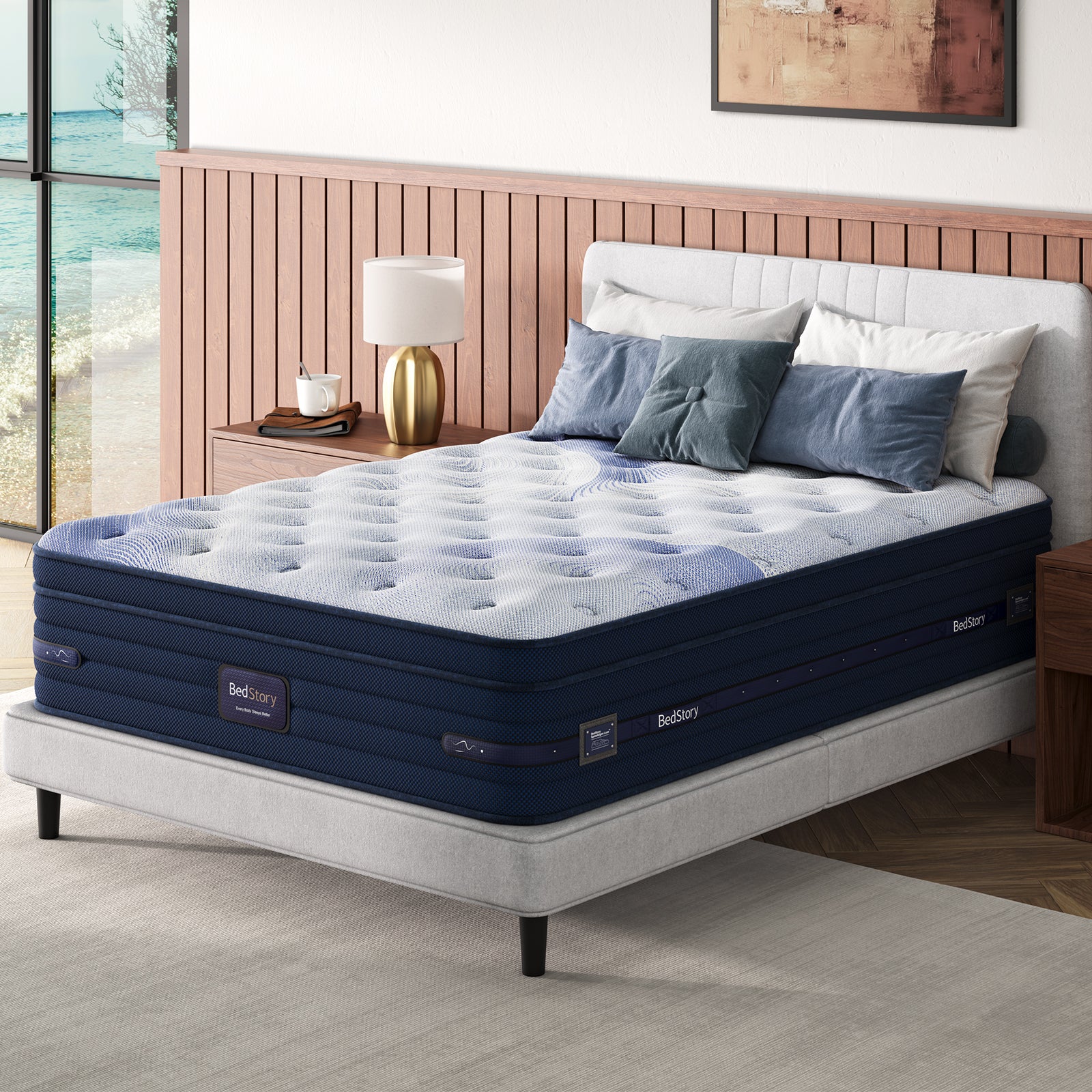BedStory SpineAlign Pro 14" Firm Pressure Relieving Cooling Hybrid Mattress?Queen