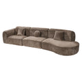 Christopher Knight Home Isolde 140" Modern 4-Seater Upholstered Curved Sectional Sofa, Brown