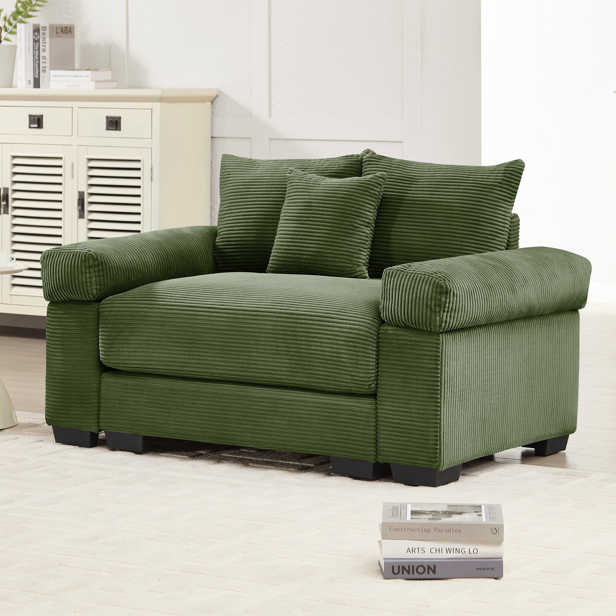 Christopher Knight Home Crane 54.3" Oversized Corduroy Single Sofa,Green