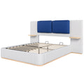 Christopher Knight Home Upholstered Storage Platform Bed with PU Headboard Cushion & Built-In Side Shelves
