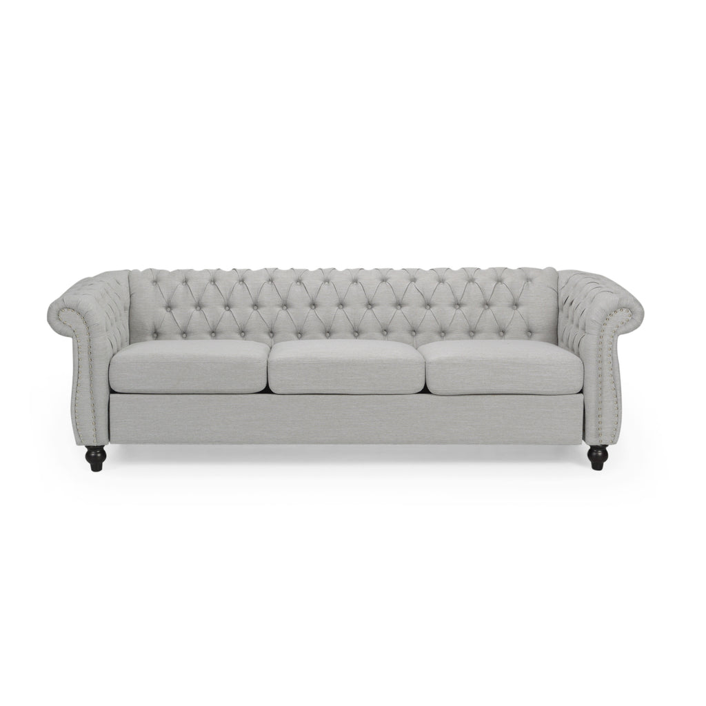 Christopher Knight Home Chesterfield Tufted Sofa with Scrolled Arms & Nailhead Trim
