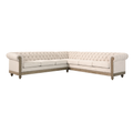 Christopher Knight Home Beaumont Traditional 104" L-Shaped Sectional Sofa with Tufted Back & Rolled Arms, Beige-Polyester