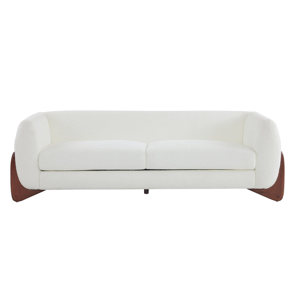 Christopher Knight Home 82" Boucle Sofa with Birch Wood Legs – Modern Cozy Upholstered 3-Seater