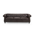 Christopher Knight Home Classic Tufted Chesterfield 3 Seater Sofa with Scrolled Arms & Nailhead Trim