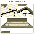 Christopher Knight Home Modern Floating Platform Bed with PU Leather & LED Under-Bed Lighting