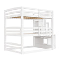 GDF Studio 3-in-1 Full-Size Convertible Bunk Bed with Storage Staircase