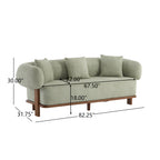 Christopher Knight Home 82" Modern Curved Living Room Sofa with Deep Seat & Solid Wood Frame