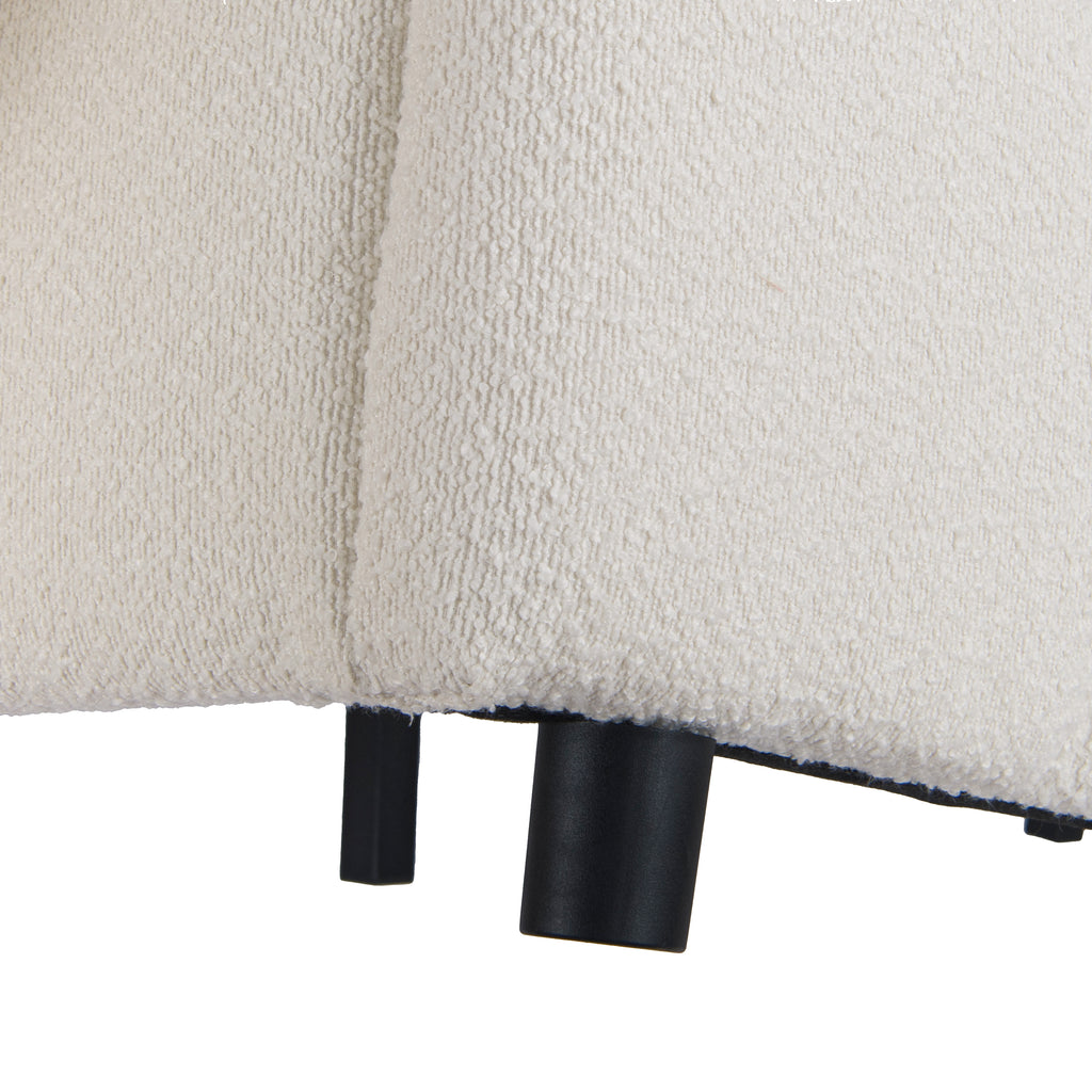 Christopher Knight Home Boucle Upholstered Platform Bed with Rounded Headboard & Sturdy Frame, King