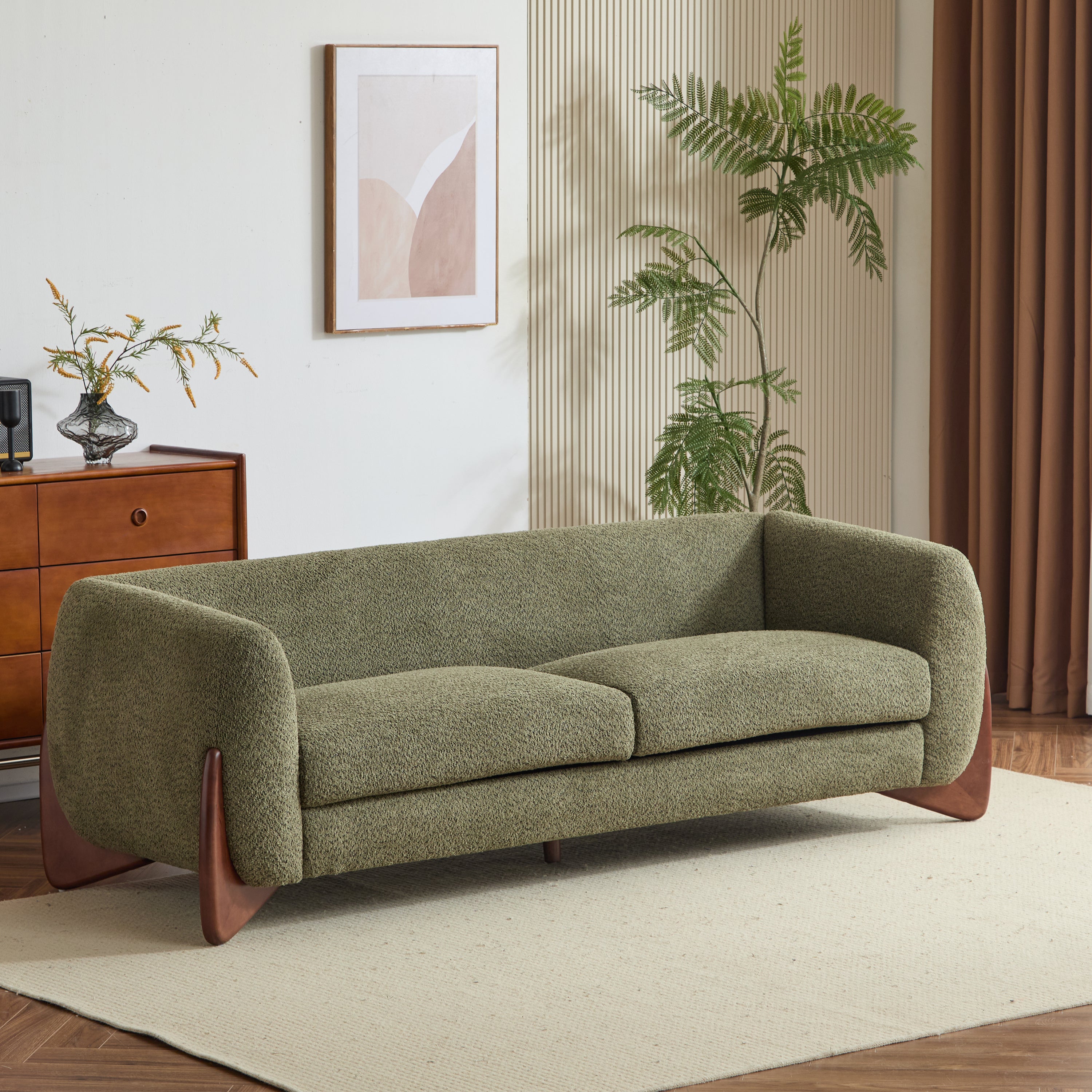 Christopher Knight Home 82" Boucle Sofa with Birch Wood Legs – Modern Cozy Upholstered 3-Seater