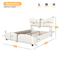 Christopher Knight Home Butterfly-Headboard PU Leather Platform Bed with Wood Slats & Metal Accents
