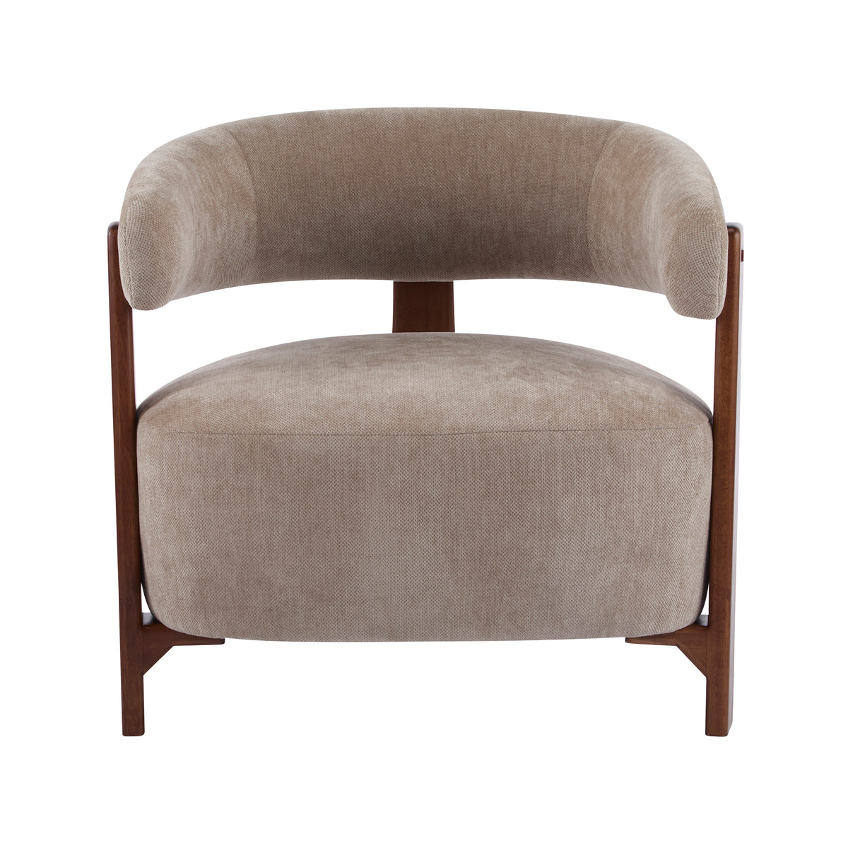 Christopher Knight Home Aubert Modern Rubberwood Upholstered  Accent Chair, Light Brown/Walnut