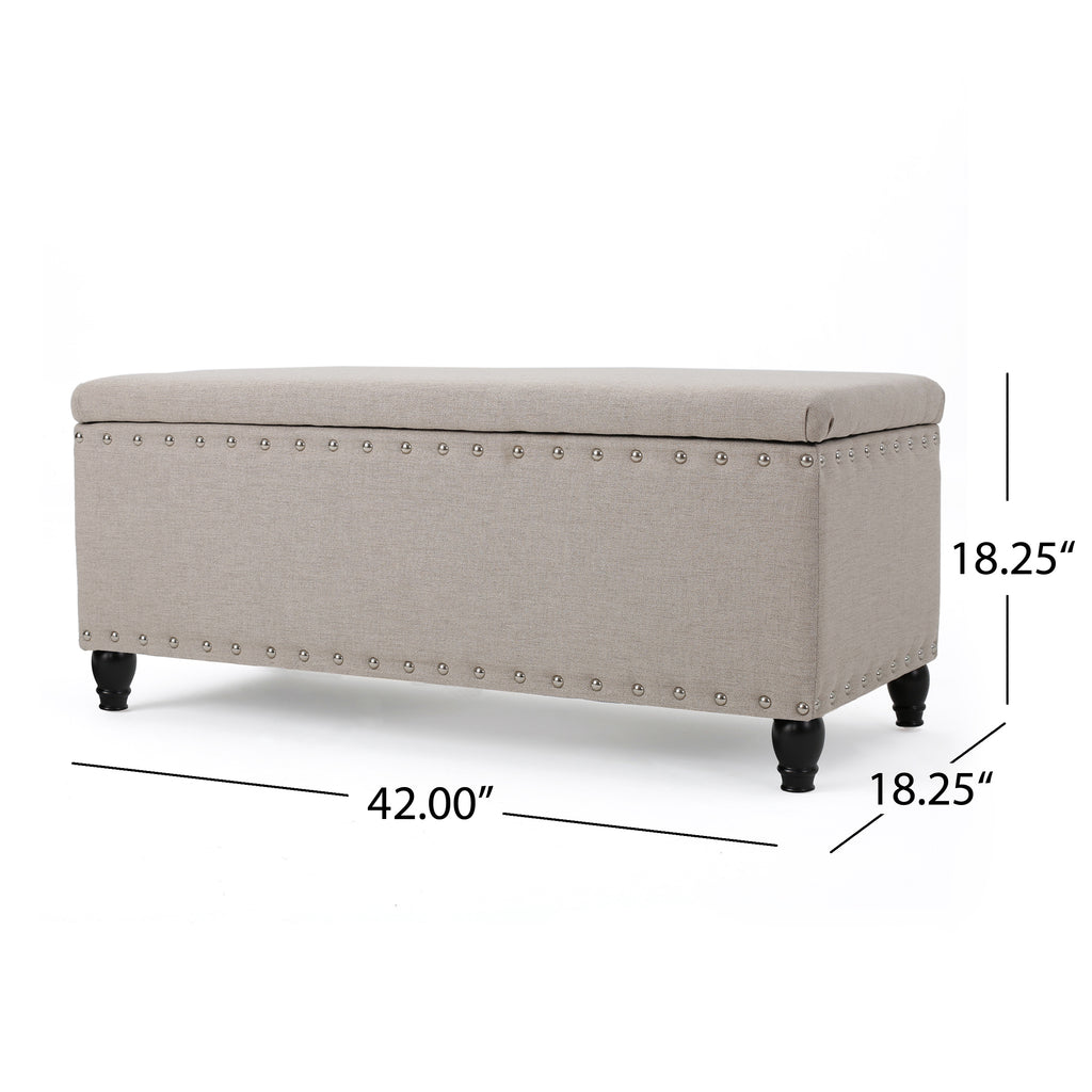 Christopher Knight Home 50" Faux Leather Tufted Storage Ottoman Bench with Hidden Storage