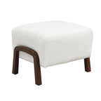 Boucle Storage Ottoman with Solid Wood Legs ¨C Modern Upholstered Footrest & Accent Bench