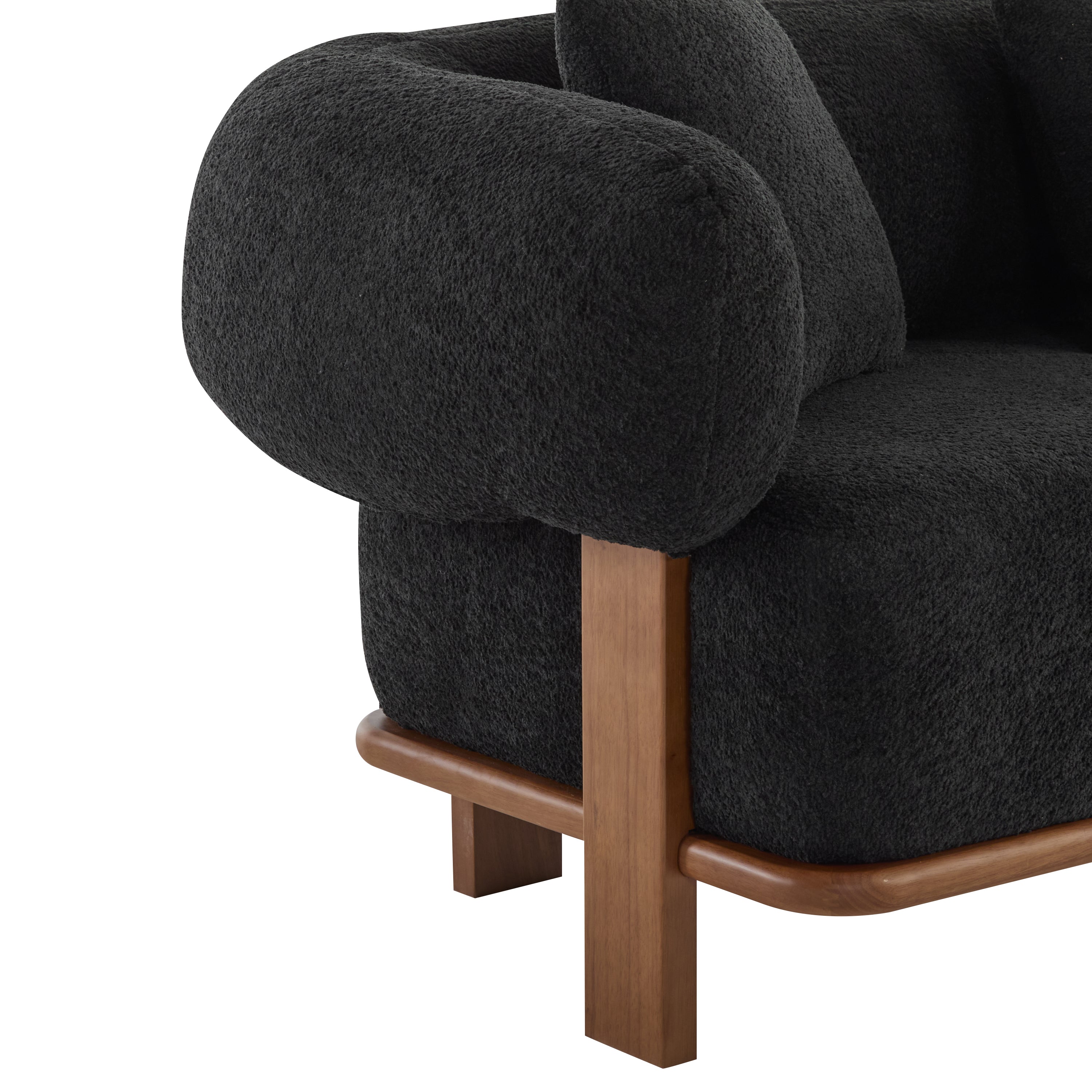 Christopher Knight Home 82" Modern Curved Living Room Sofa with Deep Seat & Solid Wood Frame