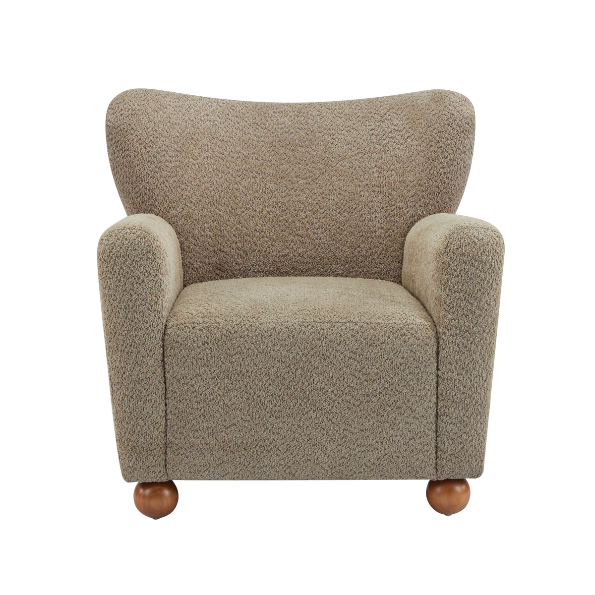 Christopher Knight Home Ember Contemporary Wingback Upholstered Accent Chair, Light Brown