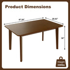 GDF Studio Wood Dining Table, 47-Inch Rectangular Kitchen Table with Tapered Legs, Farmhouse Style