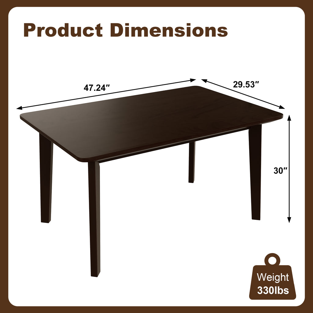 GDF Studio 5-Piece Solid Wood Dining Table Set with Upholstered Chairs, Rectangular Kitchen Table Set for 4