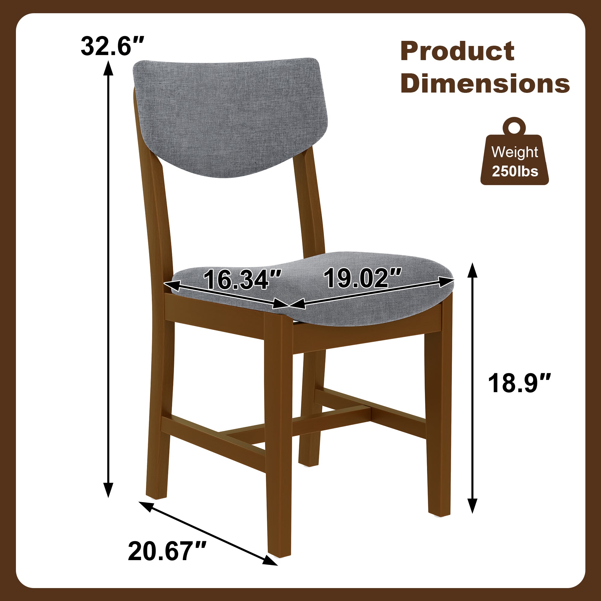GDF Studio 5-Piece Solid Wood Dining Table Set with Upholstered Chairs, Rectangular Kitchen Table Set for 4