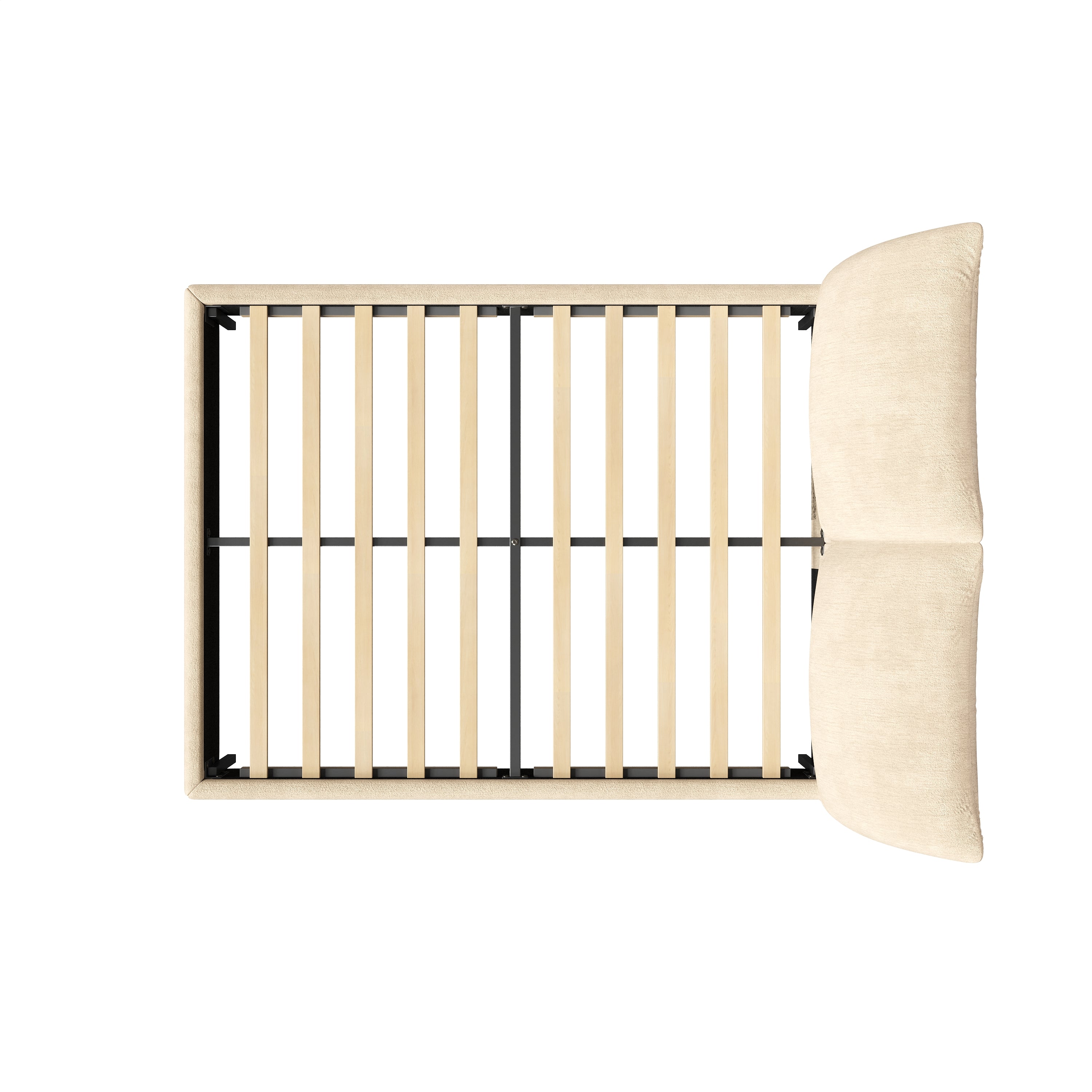 Christopher Knight Home Modern Fabric Upholstered Bed with Adjustable Cushion Headboard & Wood Slat Support