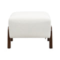 Boucle Storage Ottoman with Solid Wood Legs – Modern Upholstered Footrest & Accent Bench