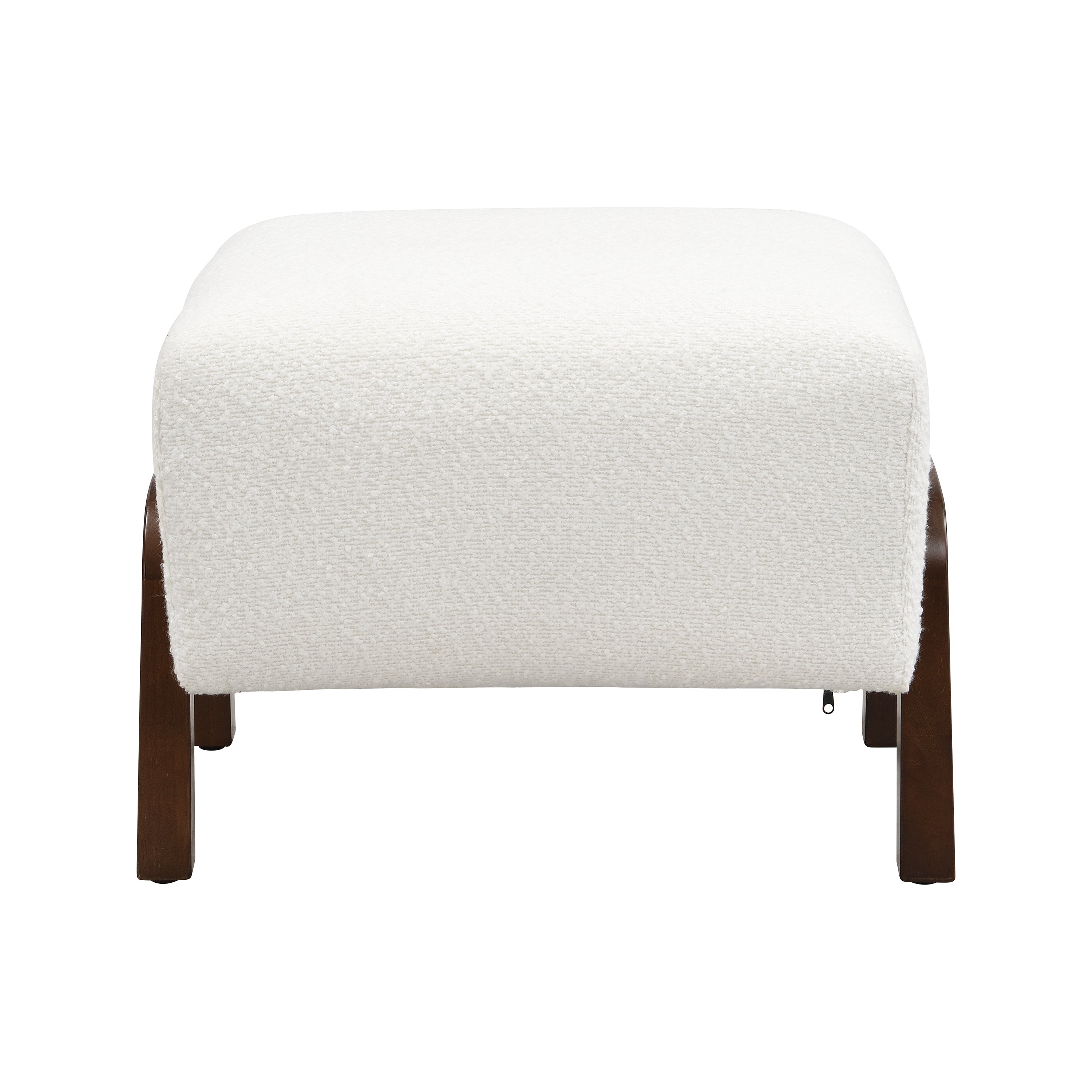 Boucle Storage Ottoman with Solid Wood Legs – Modern Upholstered Footrest & Accent Bench