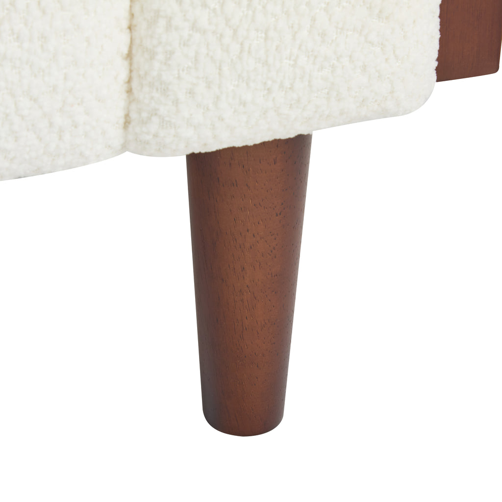 Christopher Knight Home Mid-Century Modern 3-Seater Sofa with Button-Tufted Waffle Stitch & Solid Wood Frame