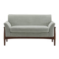 GDF Studio Modern Upholstered Loveseat with Elm Wood Legs & Flare Arm Design