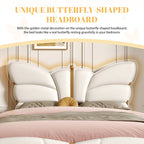 Christopher Knight Home Butterfly-Headboard PU Leather Platform Bed with Wood Slats & Metal Accents