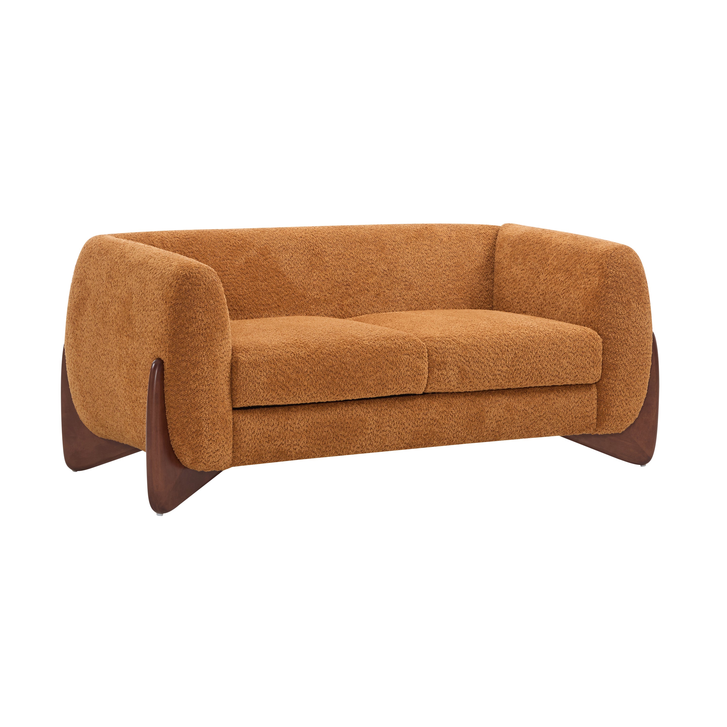 Christopher Knight Home Modern Boucle Upholstered 2-Seater Sofa with Birch Wood Legs